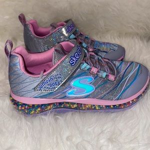 Girls Skechers Jumpin Dots Running Shoes size 13 US / 12 UK